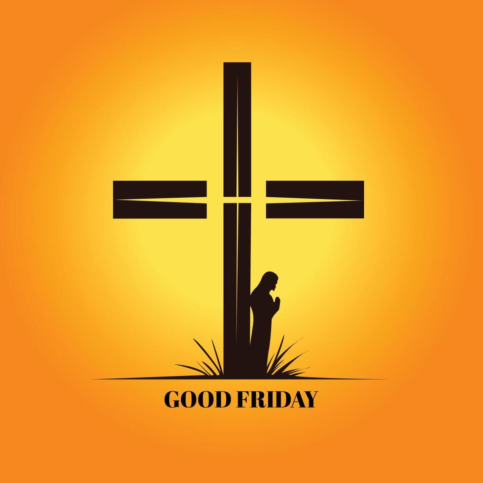 Good Friday Holy Week Background of Reflection and Faith vector