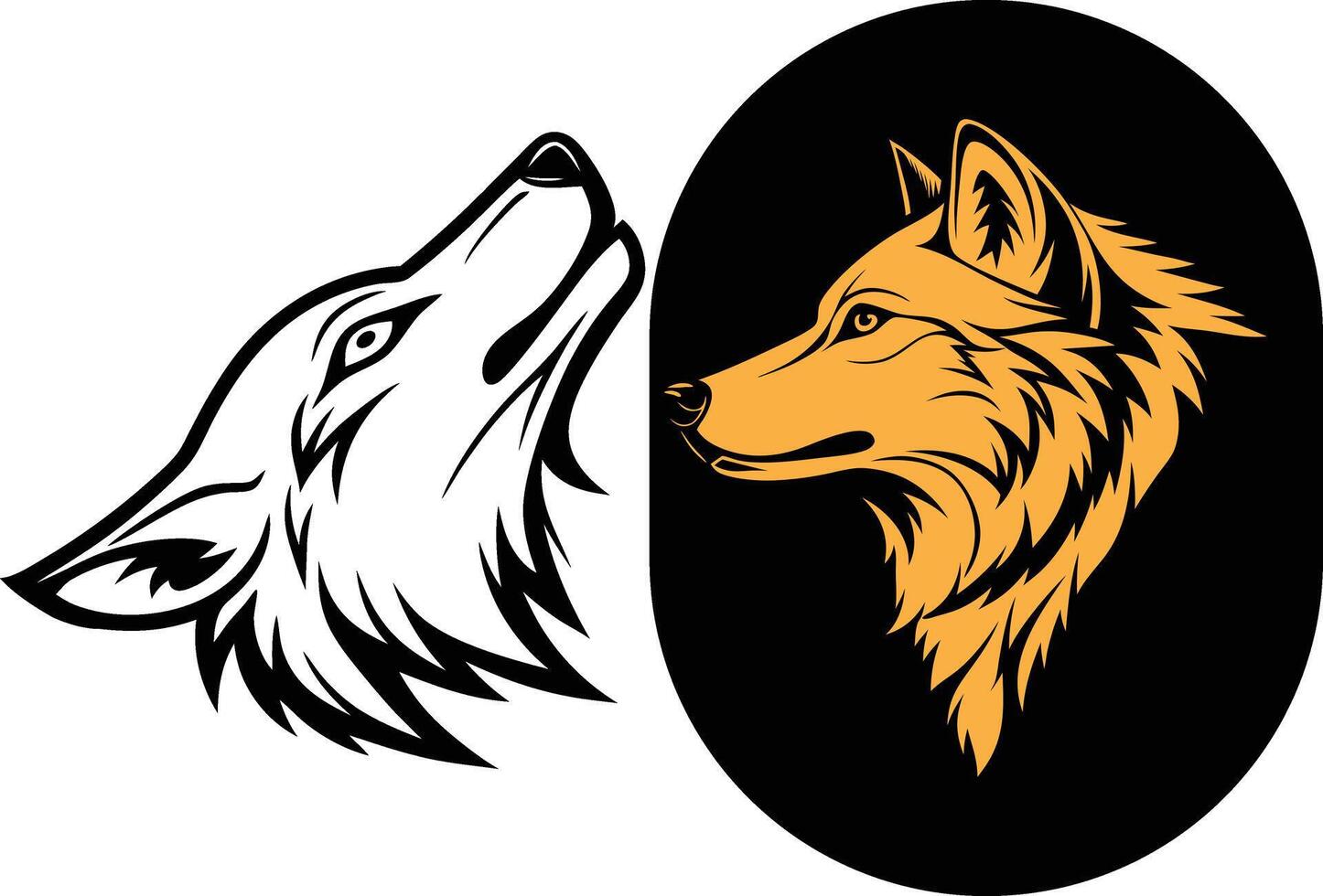 Dynamic Fox Head logo Graphic Design EPS File vector
