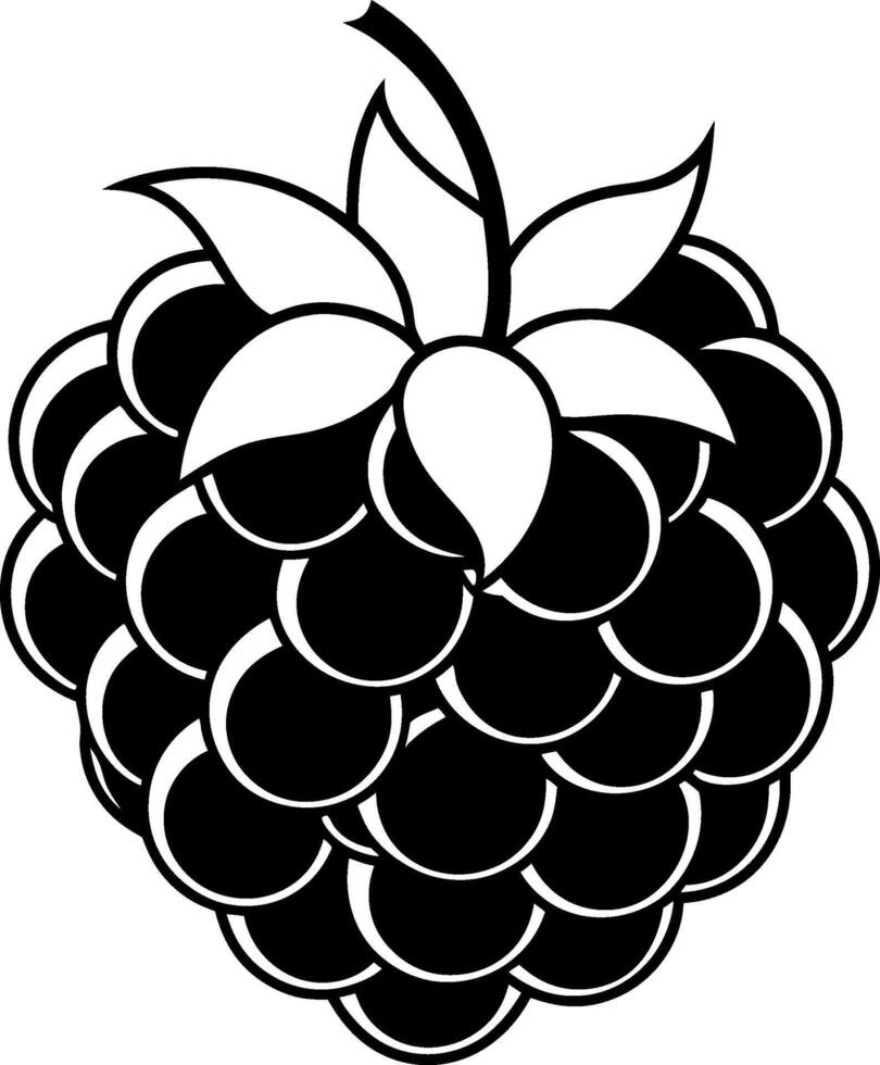 Raspberry Illustration Fresh Juicy Raspberry Clipart on White Background vector