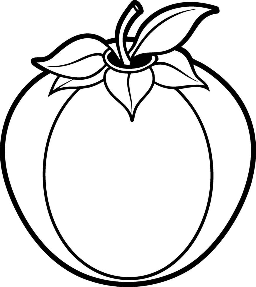 Persimmon Illustration Fresh Juicy Persimmon Clipart on White Background vector