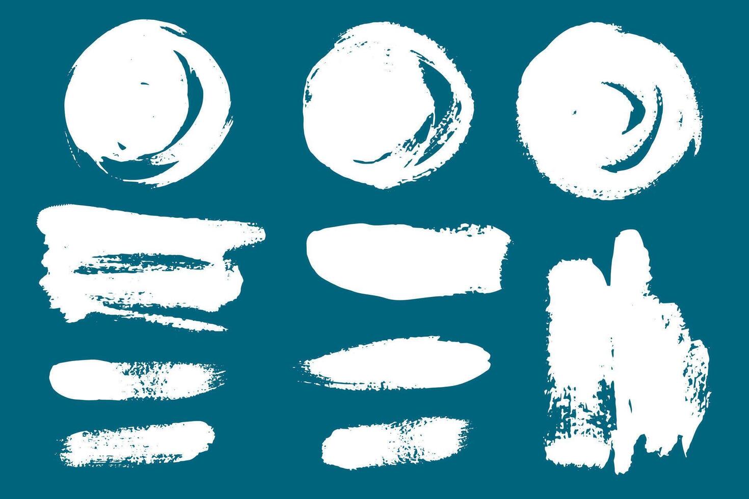 A set of abstract spots, pattern lines hand-painted with an acrylic paint brush. monochrome spots with uneven edges.For text, advertising and textural design. vector