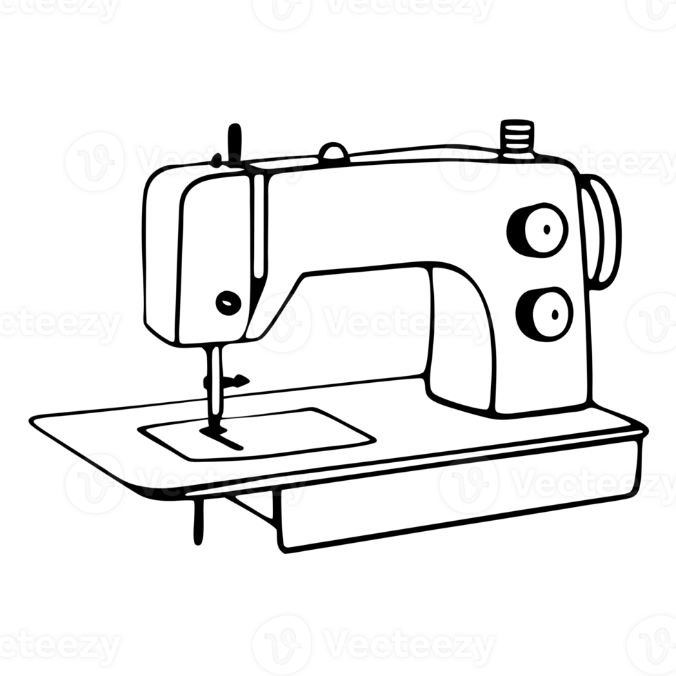 A simple black line drawing depicts a sewing machine cutouts png