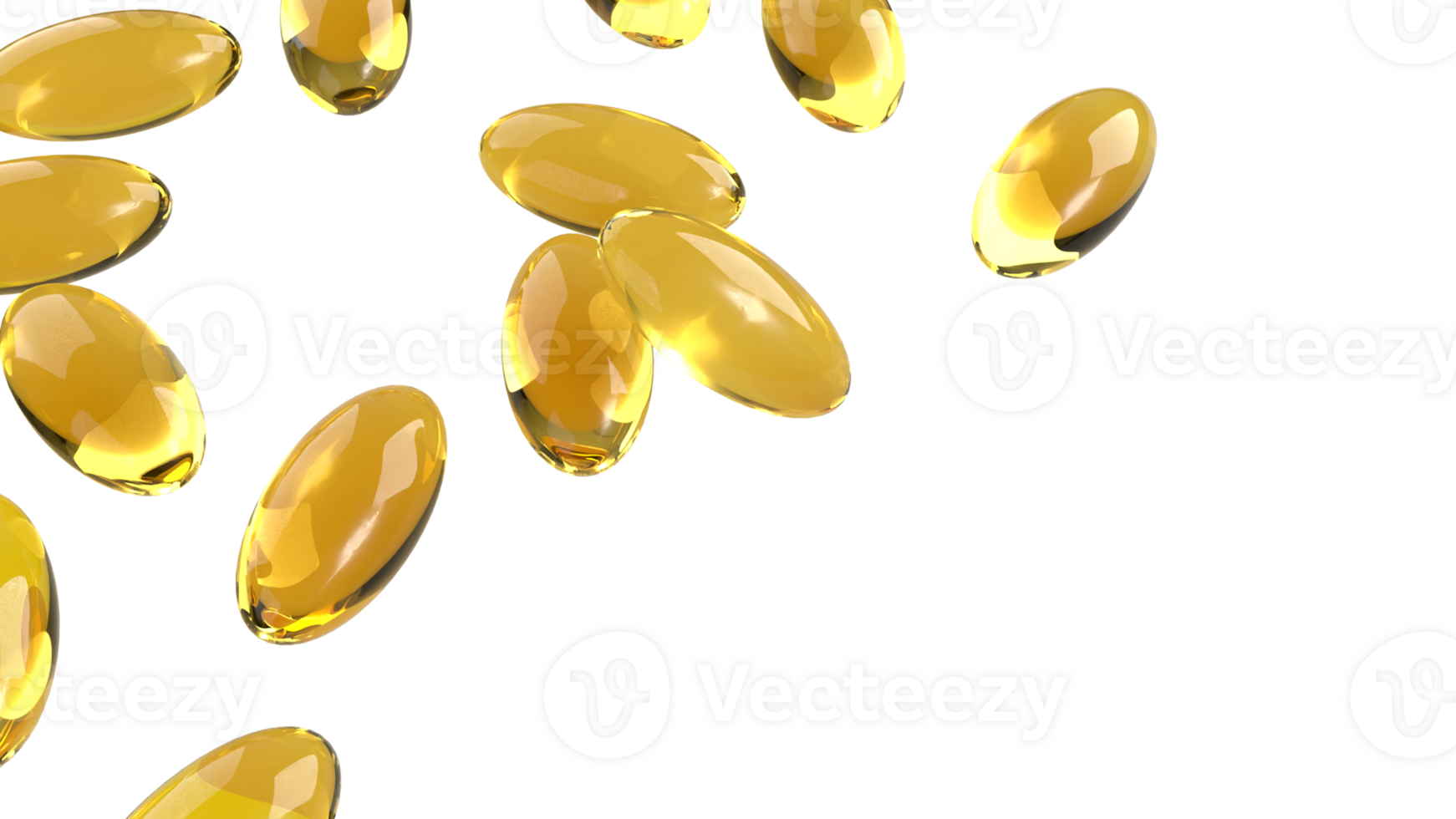 The Yellow pill for Fish oil or Heathy concept 3d Rendering. png