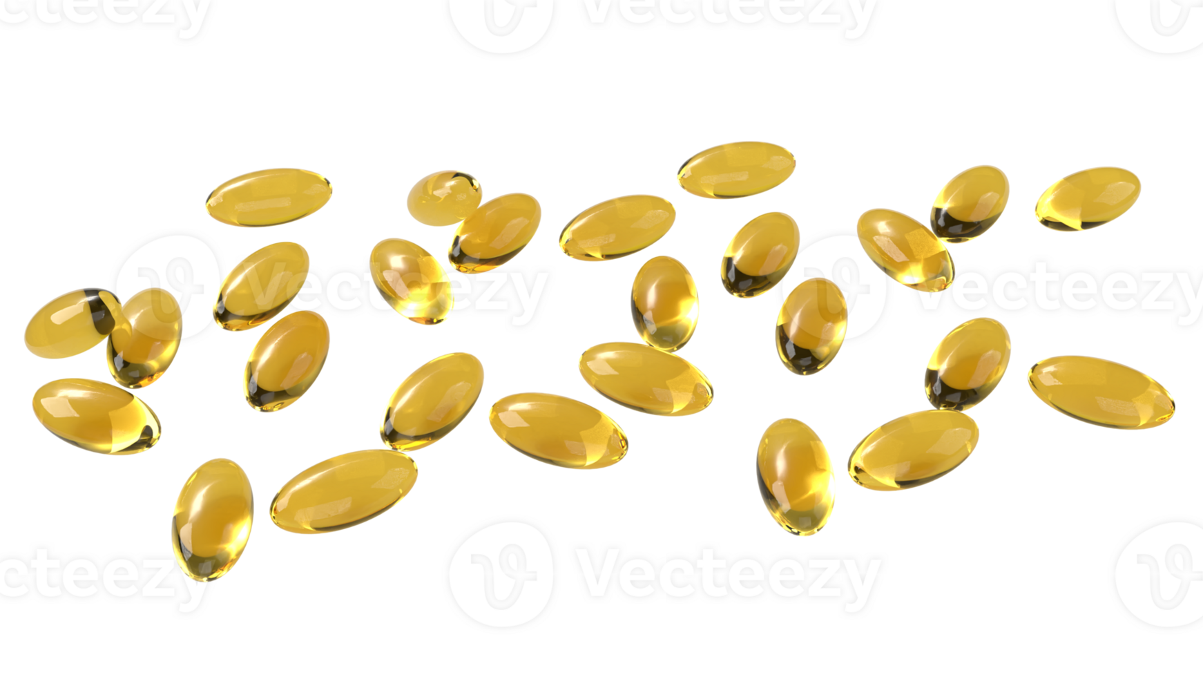 Yellow pill for Fish oil or Heathy concept . png