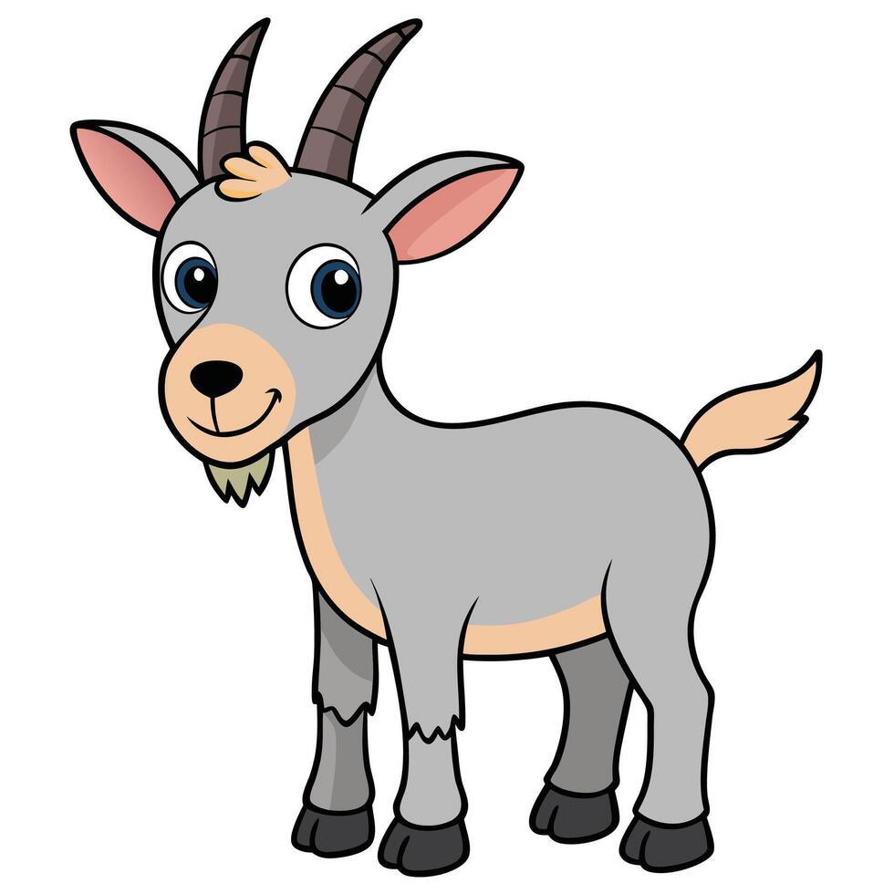 Goat Cartoon Illustration Scene White Background vector