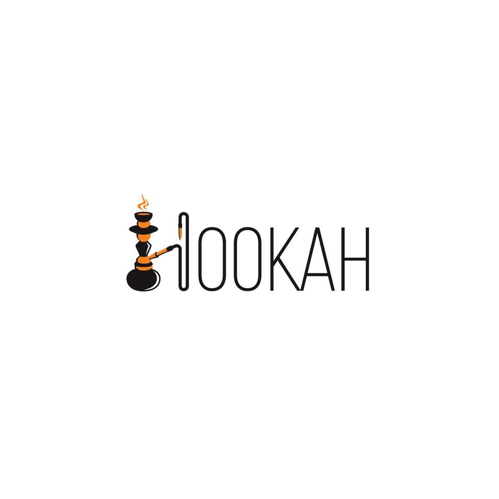 Hookah logo or wordmark design vector