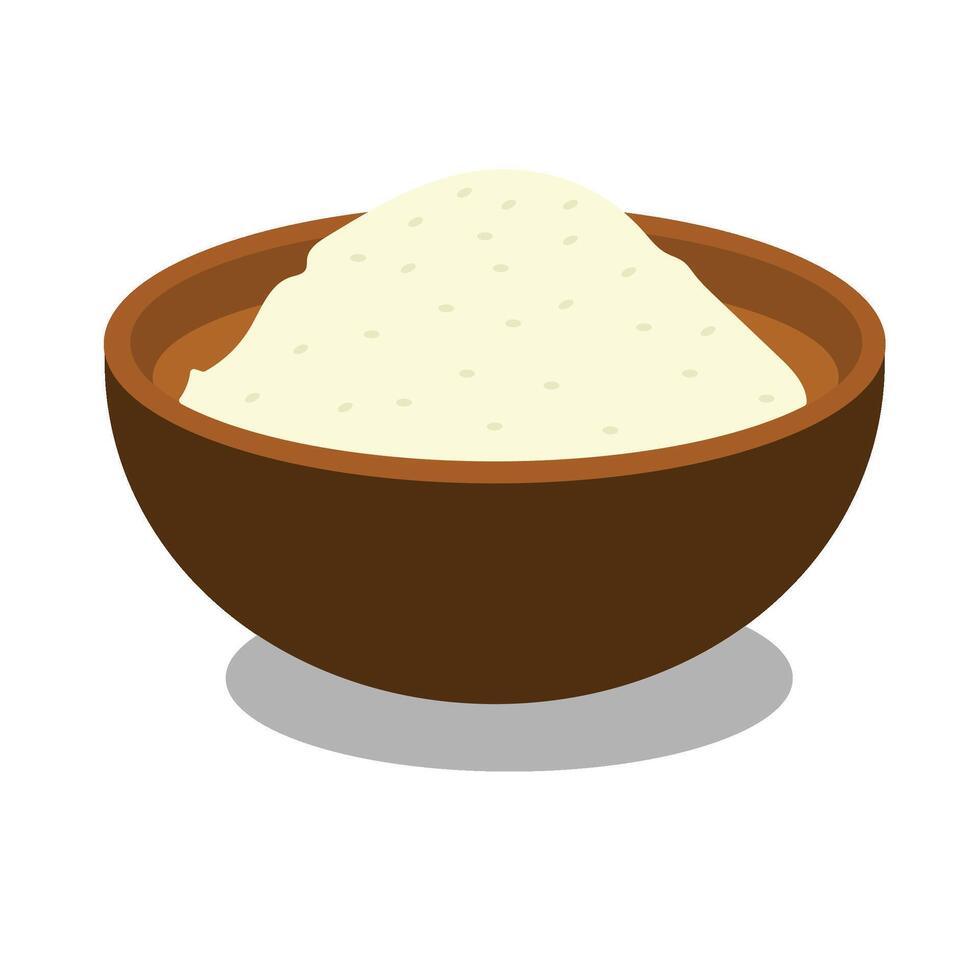 Bowl of Rice, Simple Food Illustration vector