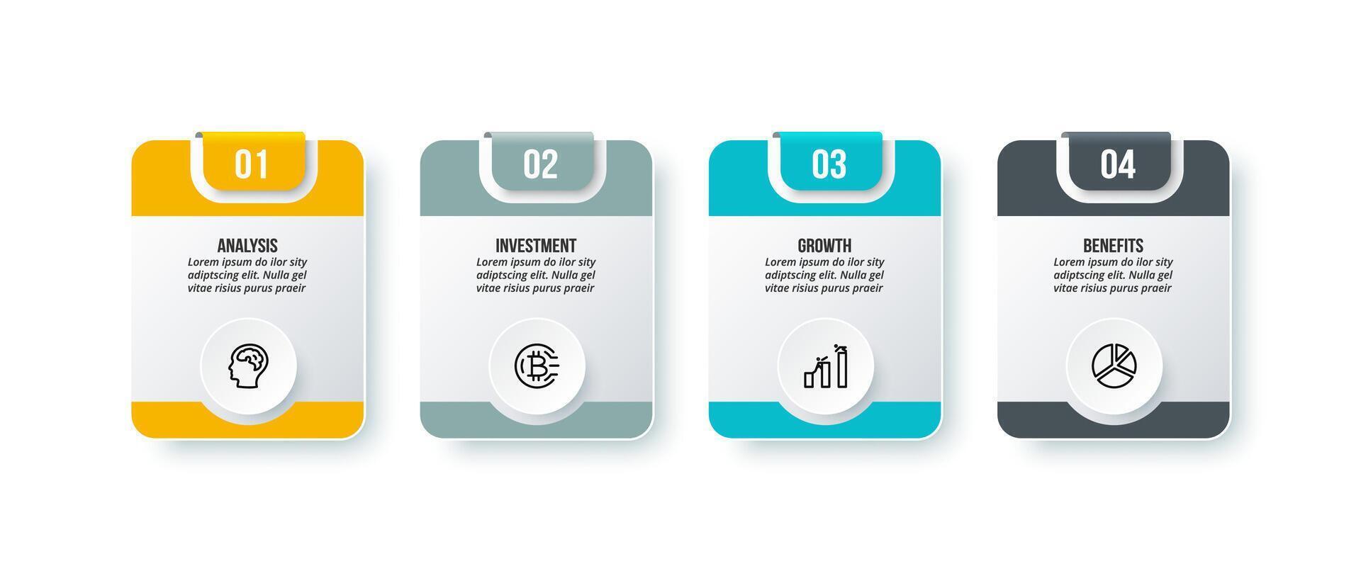 4 options modern infographic design. vector