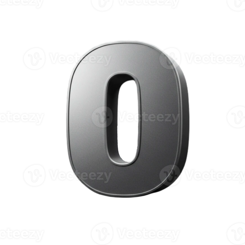 The number 0 is shown gold 3d design png