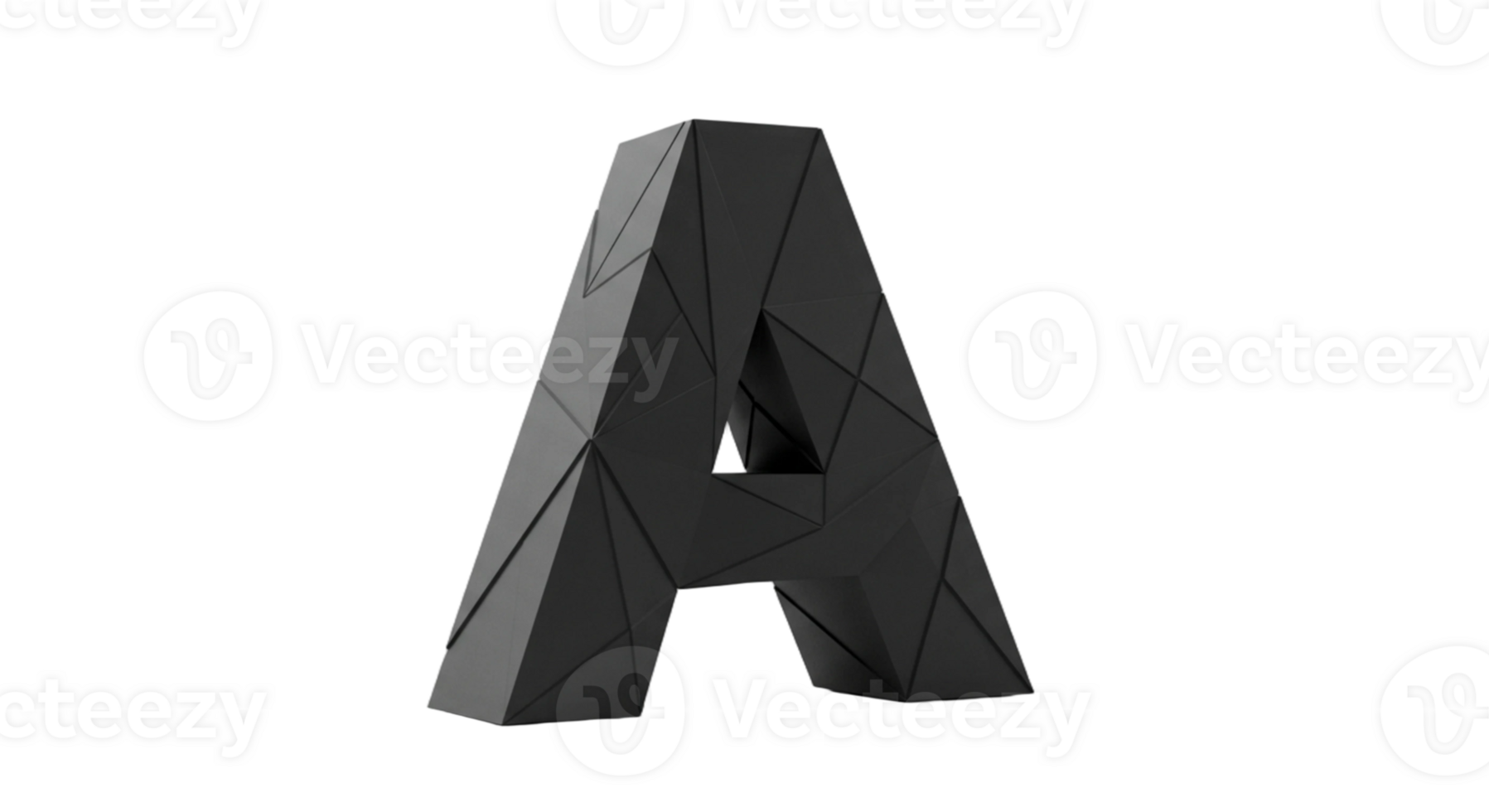 A black and white 3d printed letter a png