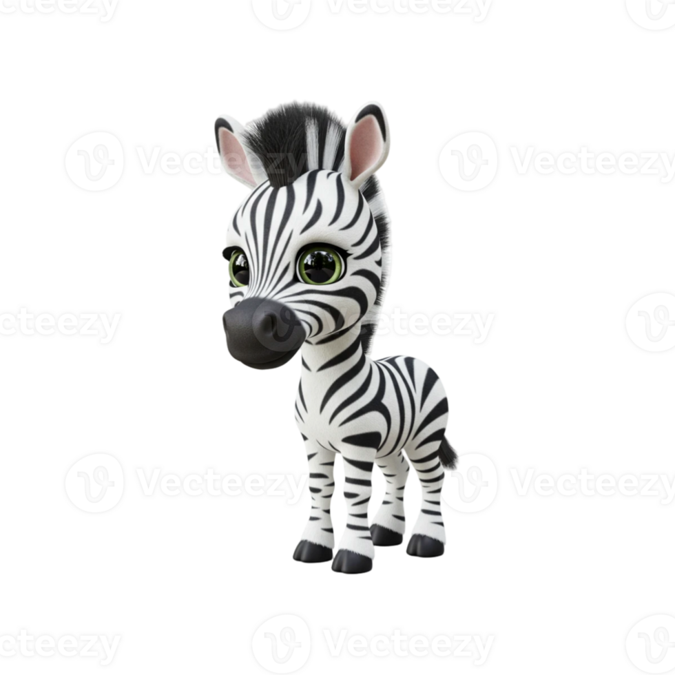 A zebra is standing in 3d design png