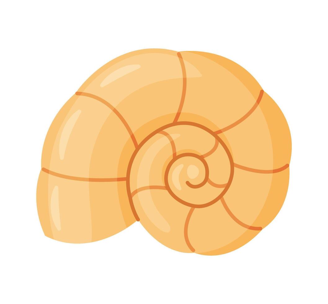 Seashell, Hand drawn trendy flat style isolated icon on a transparent background seashell. illustration vector