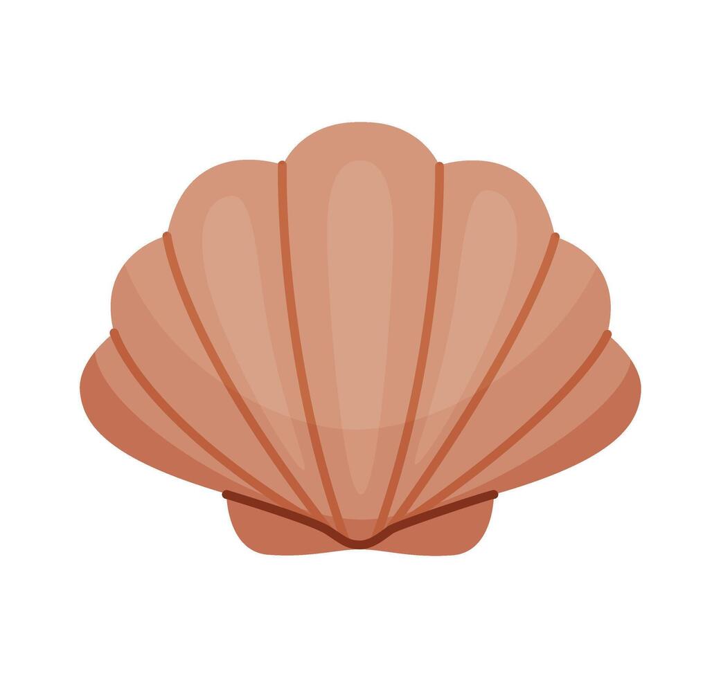 Scallop Seashell. Hand drawn trendy flat style isolated icon on a transparent background seashell vector