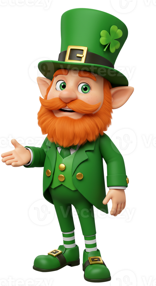 High Resolution 3D Digital Leprechaun Transparent Background png