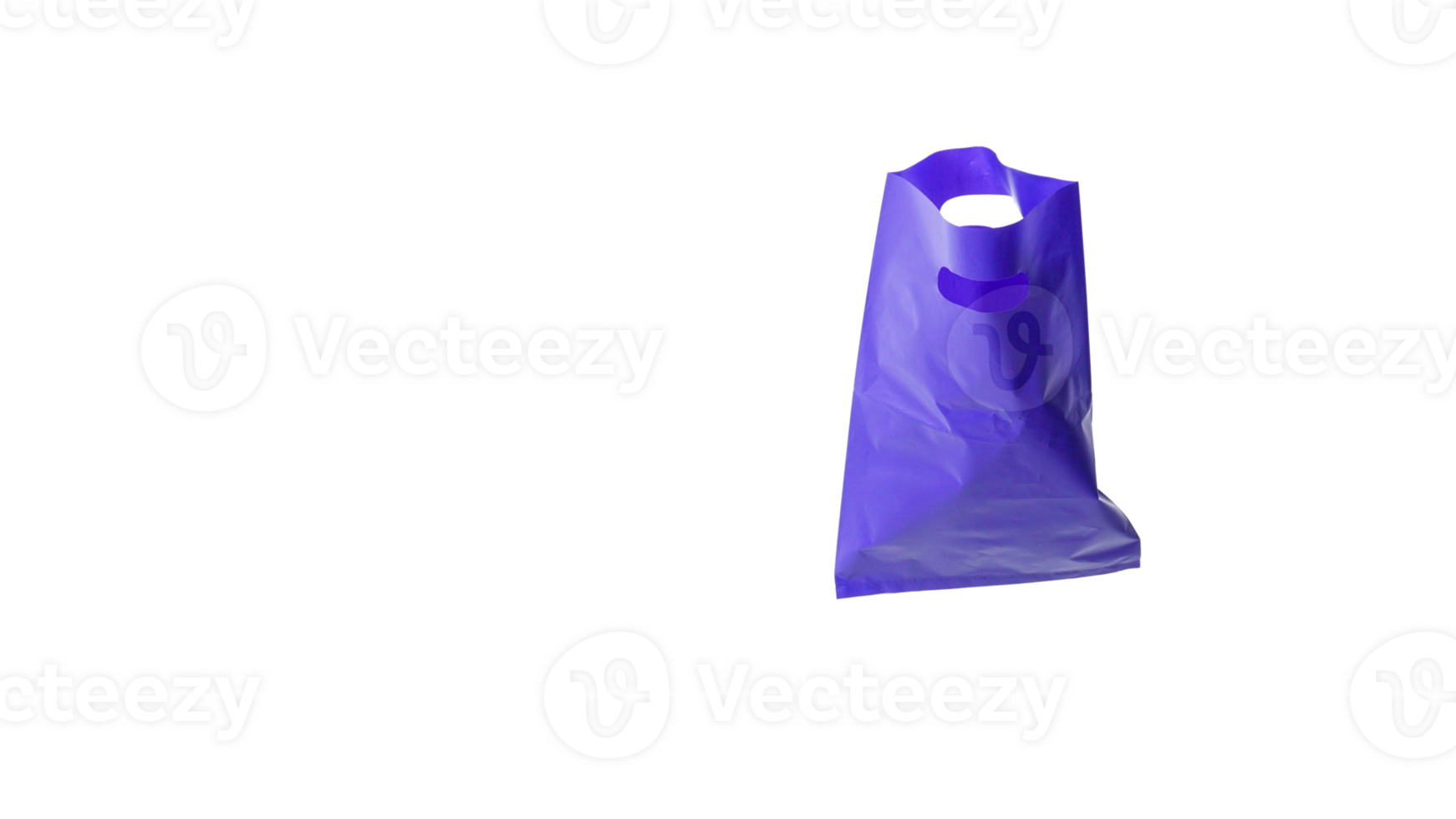 Open Blank Purple Plastic Bag Mock Up Isolated on Transparent Background png