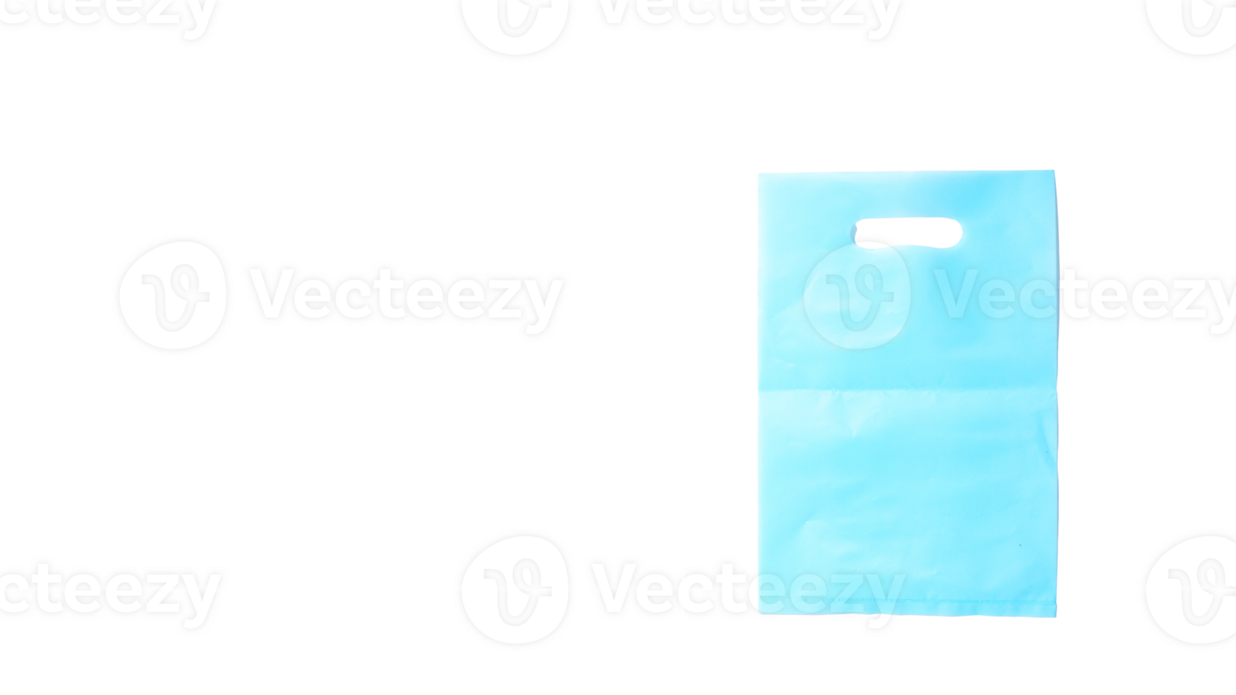 Blank Light Blue Plastic Bag Mock Up Isolated on Transparent Background png