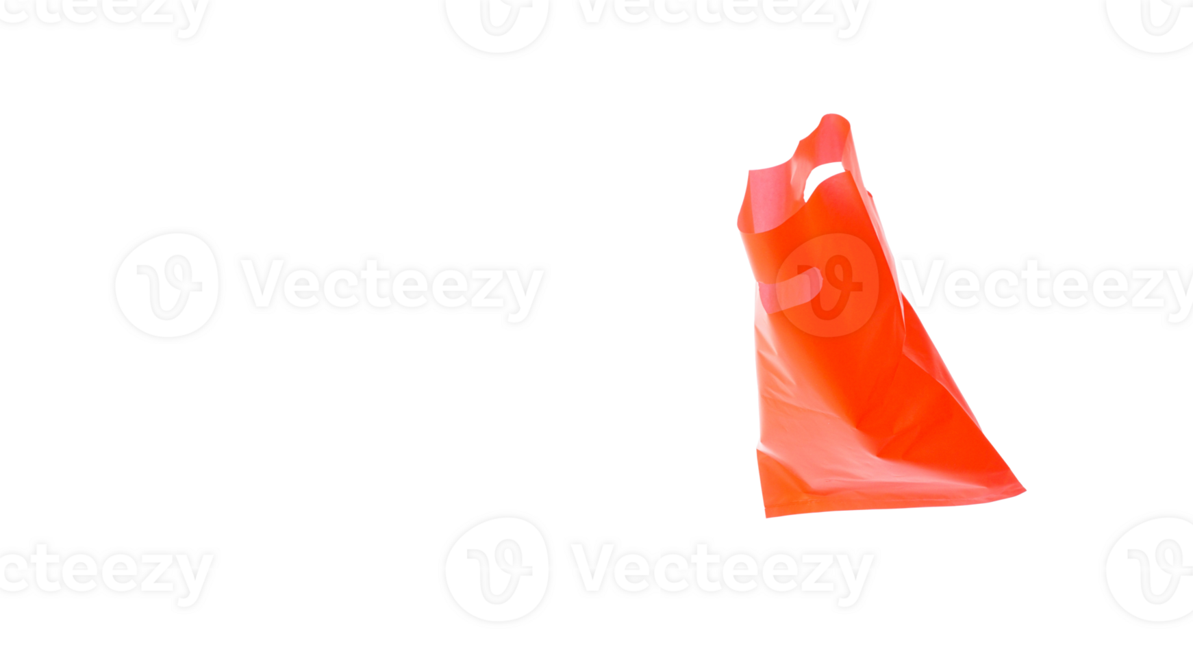 Open Blank Red Plastic Bag Mock Up Isolated on Transparent Background png