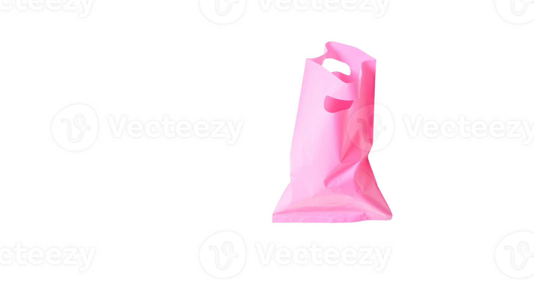 Open Blank Pink Plastic Bag Mock Up Isolated on Transparent Background png