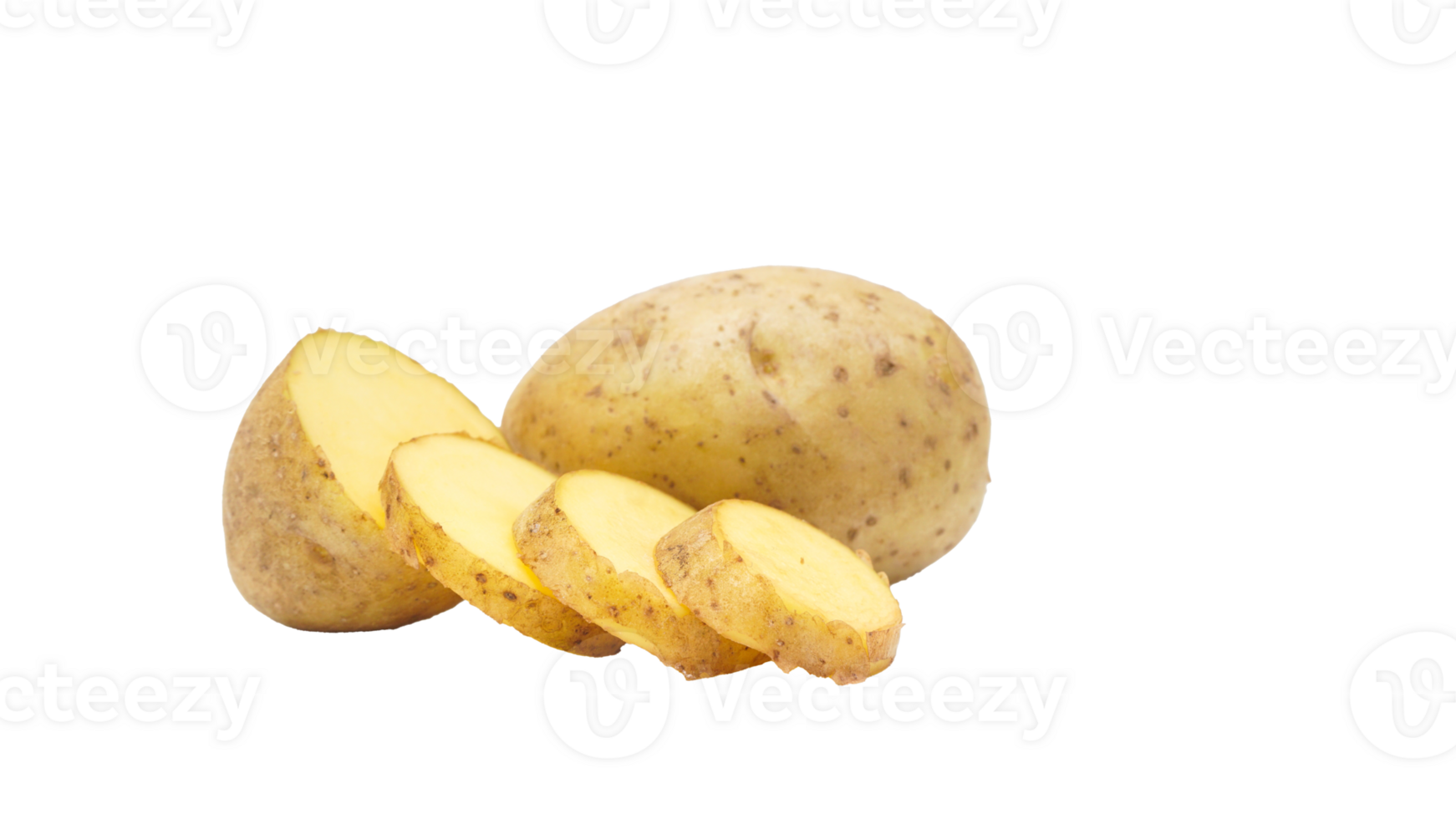 Potato slices isolated on transparent background png