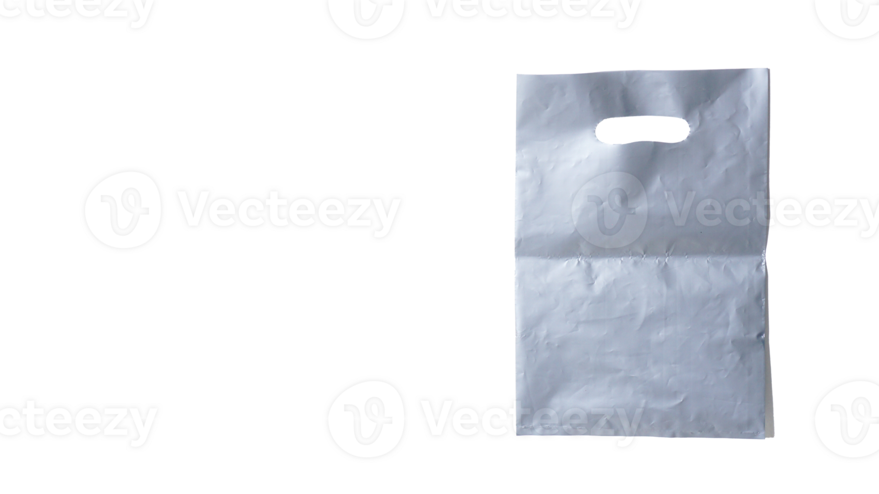 Blank Gray Plastic Bag Mock Up Isolated on Transparent Background png