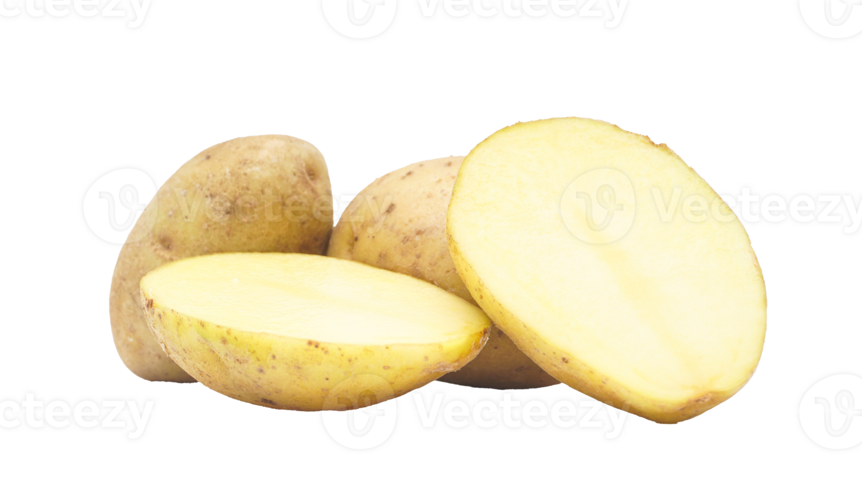 Fresh cut of potato vegetable isolated on transparent background png
