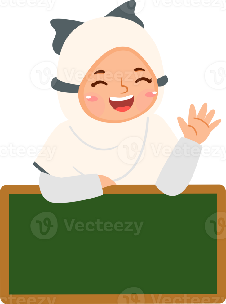 Hijab Girl Holding Board png