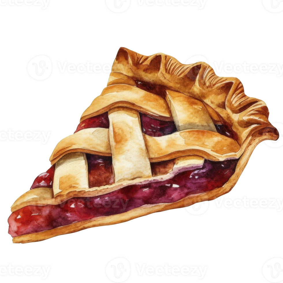 a delicious slice of pie with a lattice crust, featuring a rich, red filling png