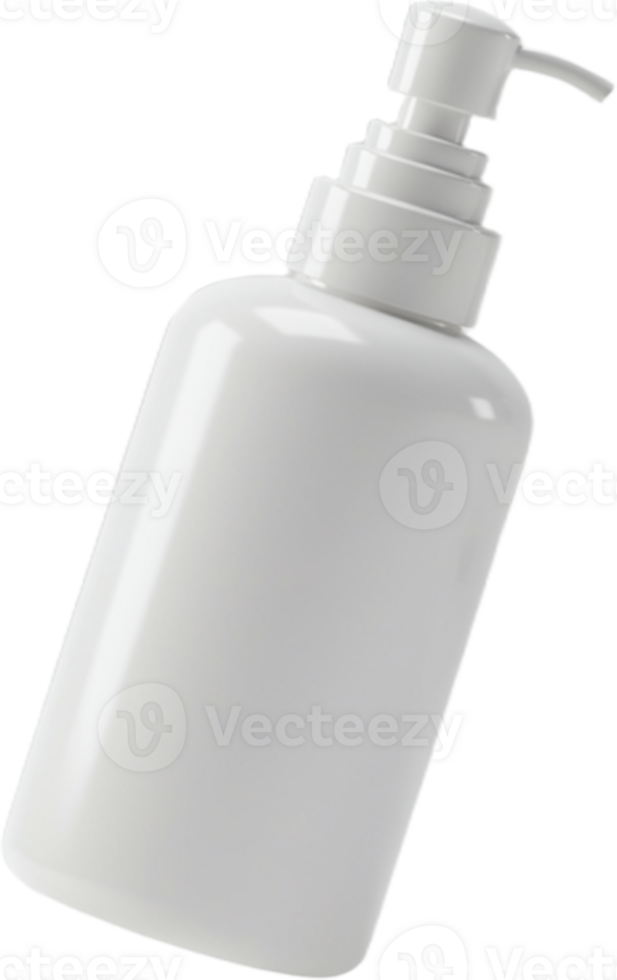 A white plastic pump bottle png