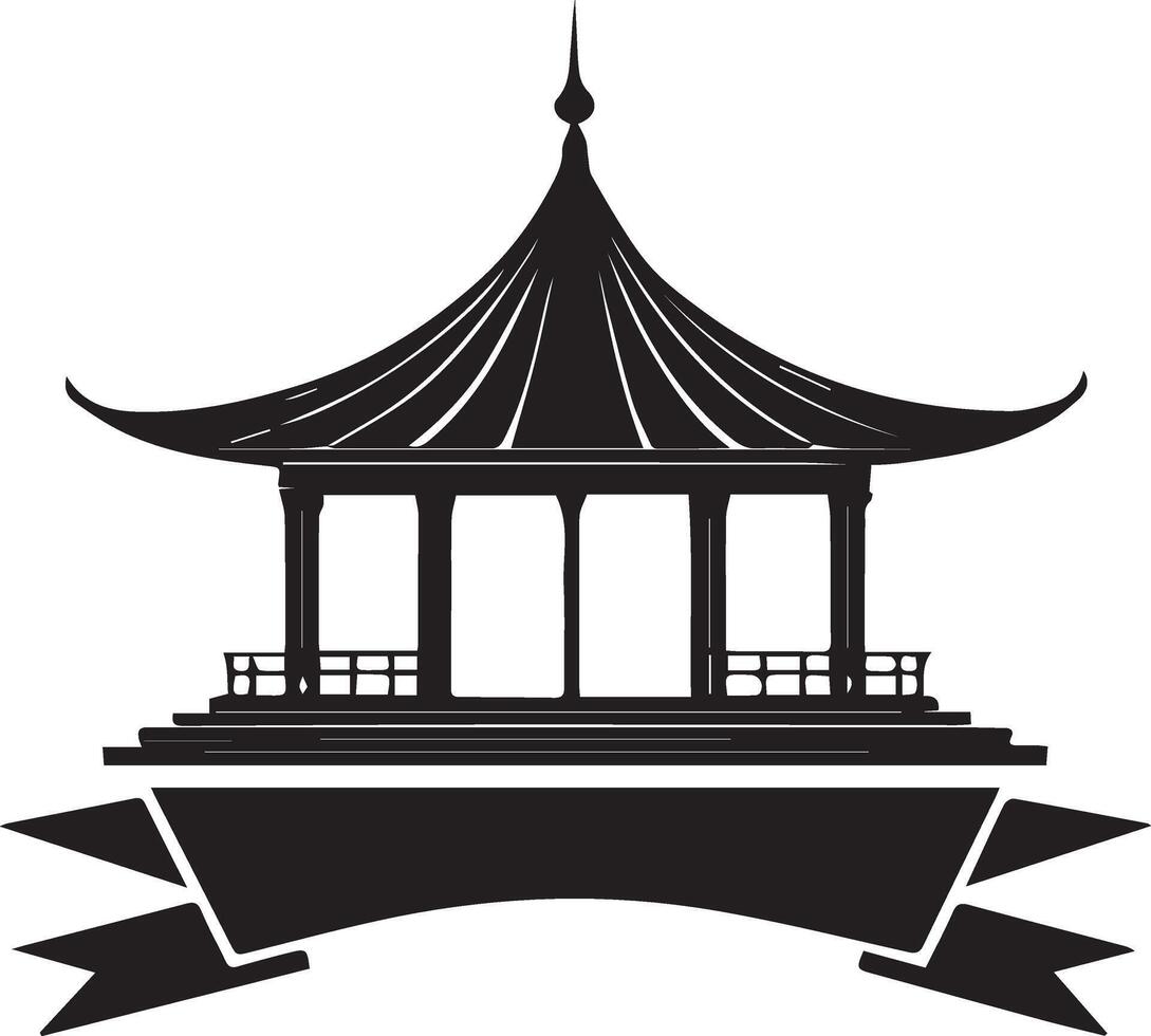 Minimalist Black and White Pavilion Design vector