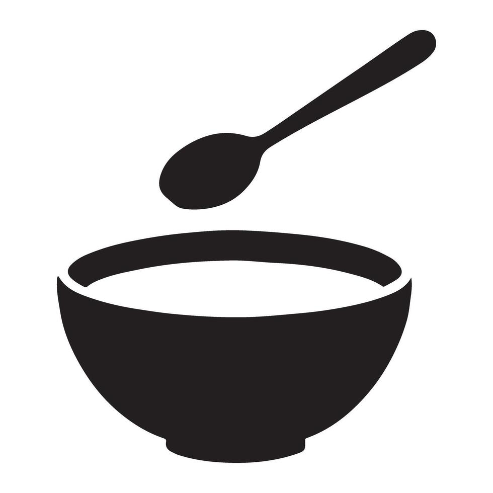 Minimalist Bowl and Spoon Silhouette for Culinary Projects vector
