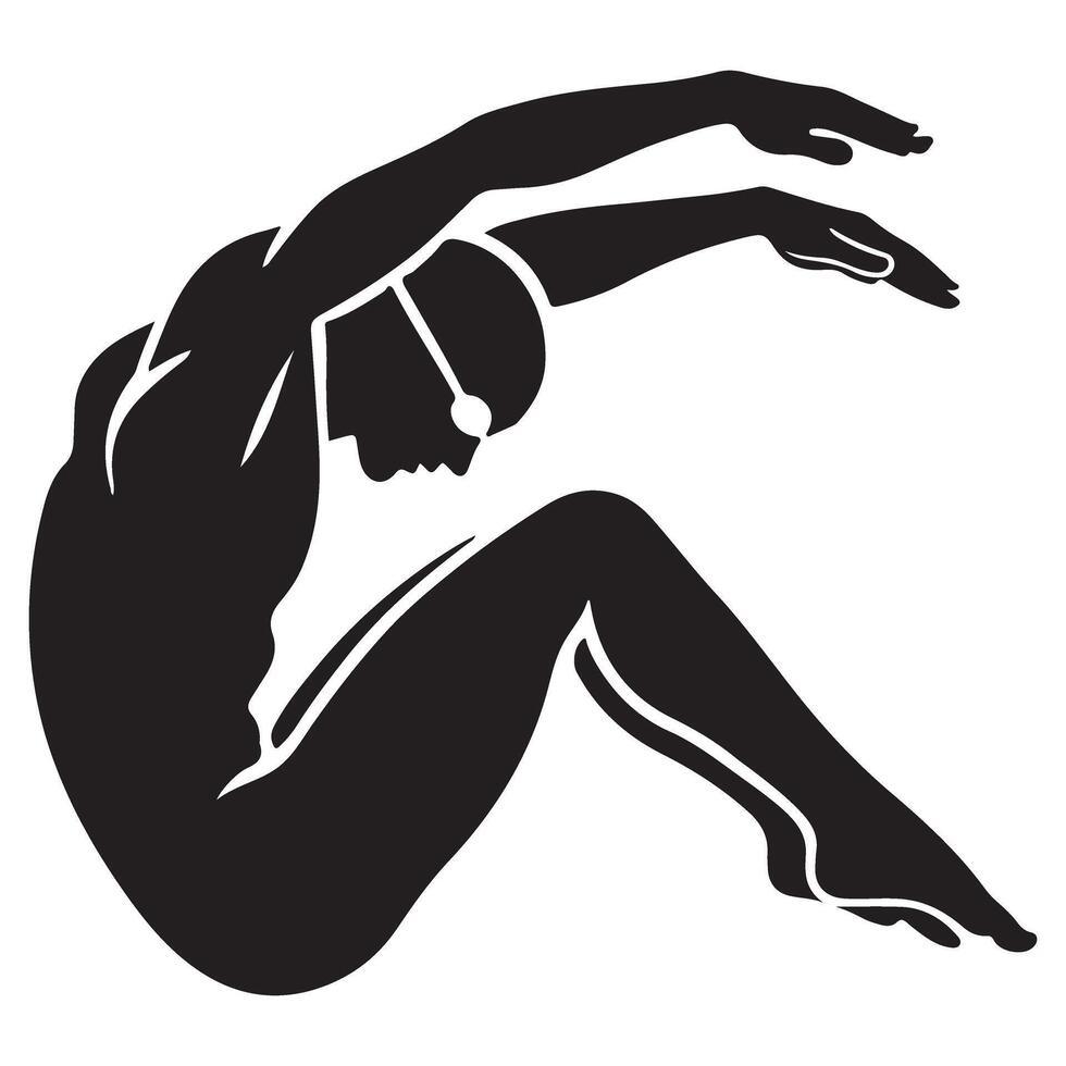 Swimmer in a Dive Silhouette Art Competitive Swimming vector
