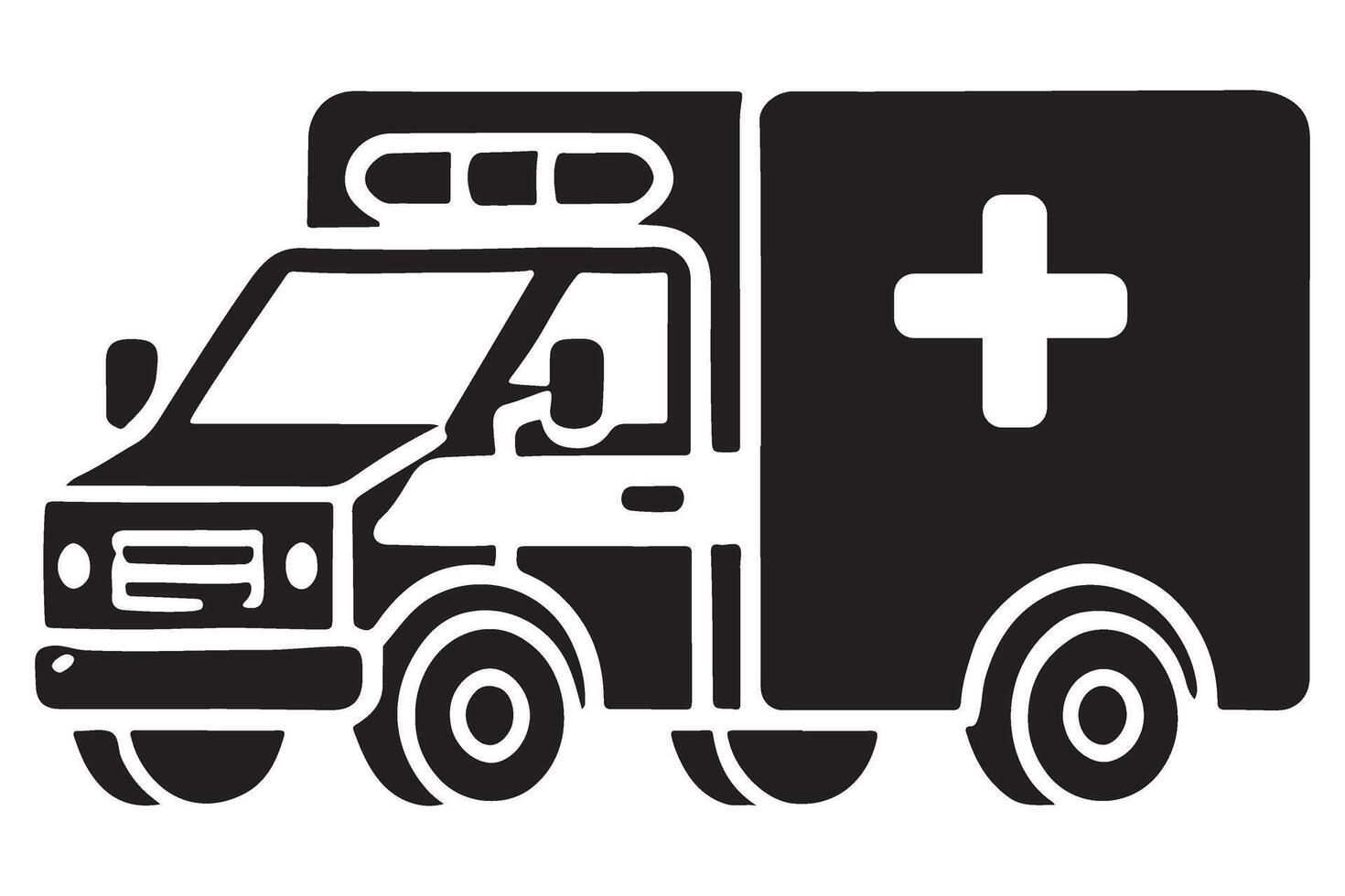 Modern Ambulance Emergency Medical Vehicle Silhouette for Healthcare Needs vector