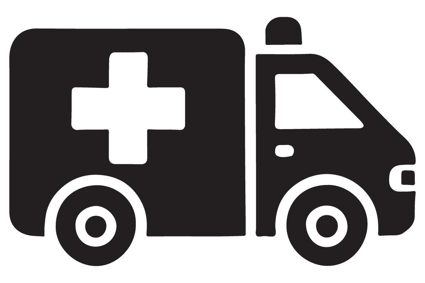 Ambulance Vehicle Medical Emergency Silhouette Icon for Healthcare Services vector