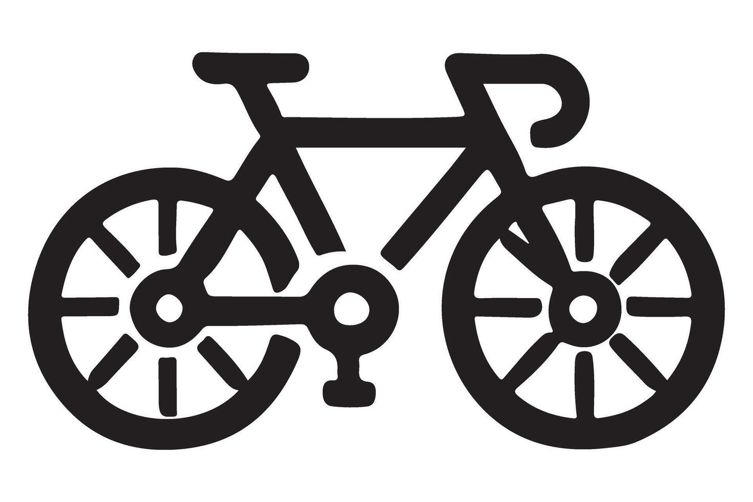 Simple Silhouette of a Bicycle Icon Illustration Graphic vector