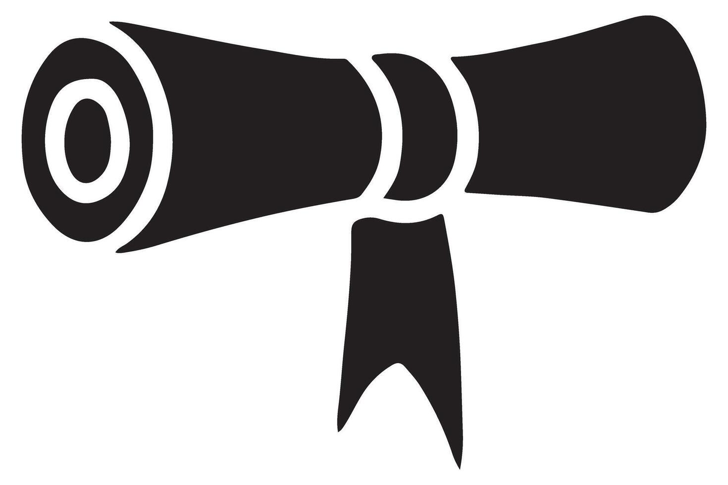 Graduation Scroll Icon Silhouette Design for Academic Recognition vector