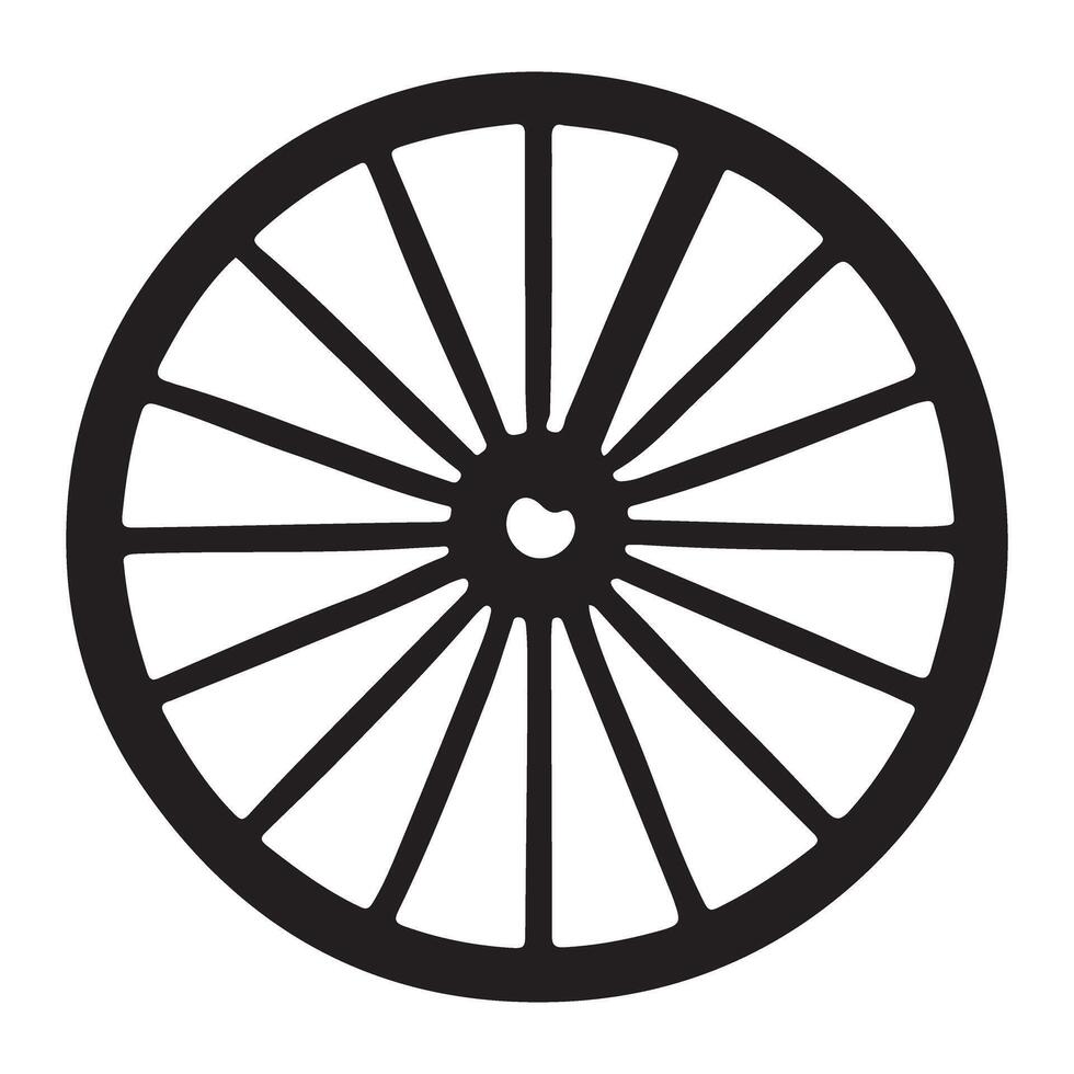 Bicycle Wheel Silhouette with Spokes for Transportation Icon vector