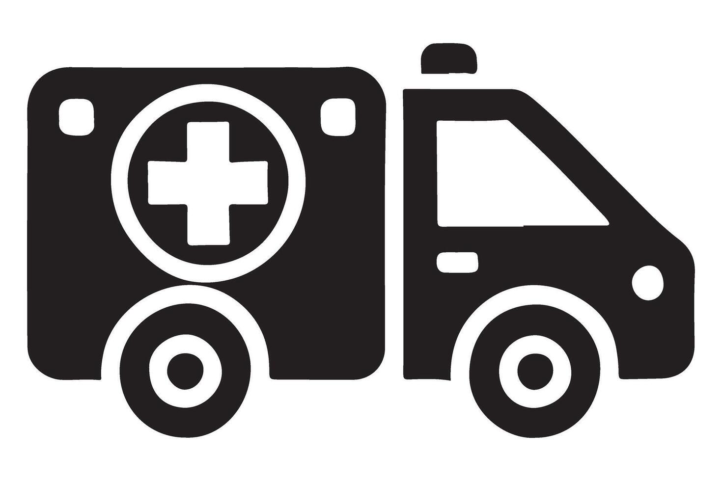 Ambulance Medical Cross Silhouette for Quick Emergency Response Service vector