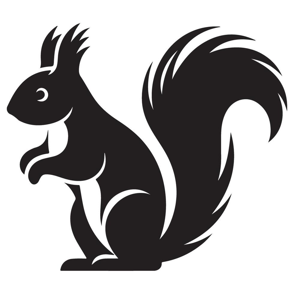 Charming Squirrel Silhouette Illustration for Graphic Design vector