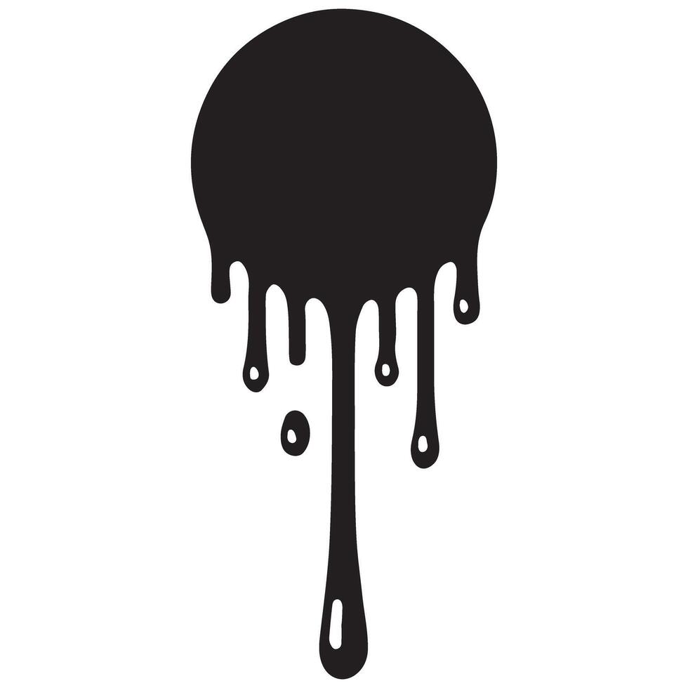 Creative Black Paint Dripping Illustration for Graphic Design Projects vector