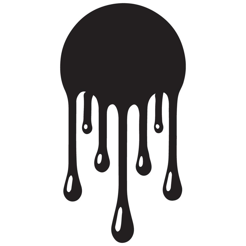 Black Ink Drip Design Graphic Paint Splatter Illustration vector