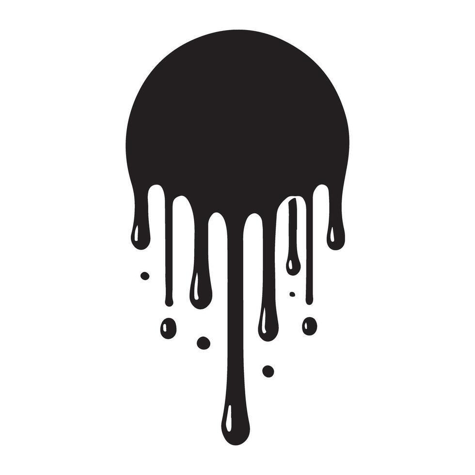 Ink Drop Illustration Black Paint Splatter Graphic Design Element vector