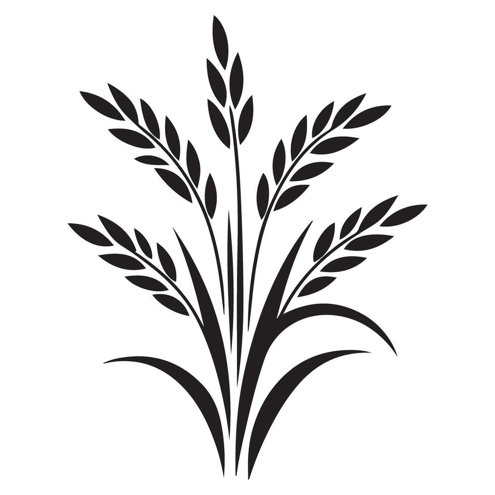 Wheat stalk silhouette illustration symbolizing harvest abundance and agricultural bounty vector
