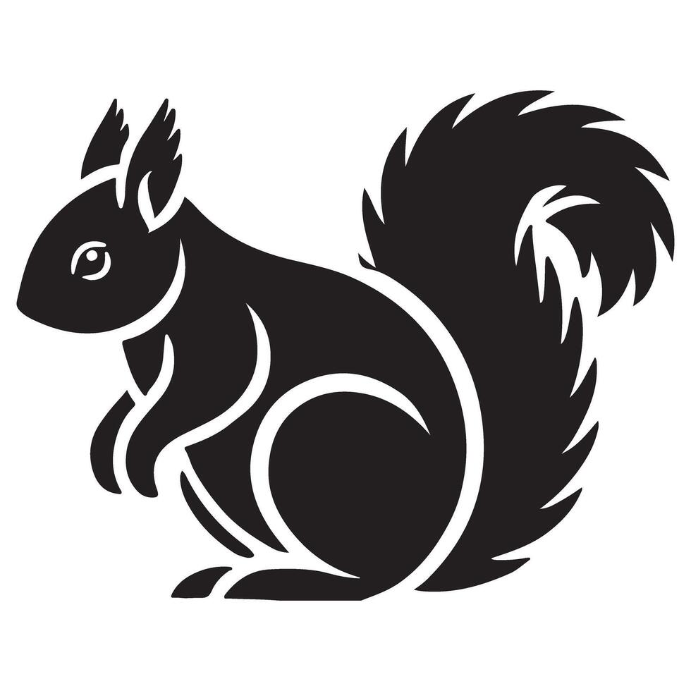 Cute Squirrel Silhouette Illustration for Nature and Wildlife Designs vector