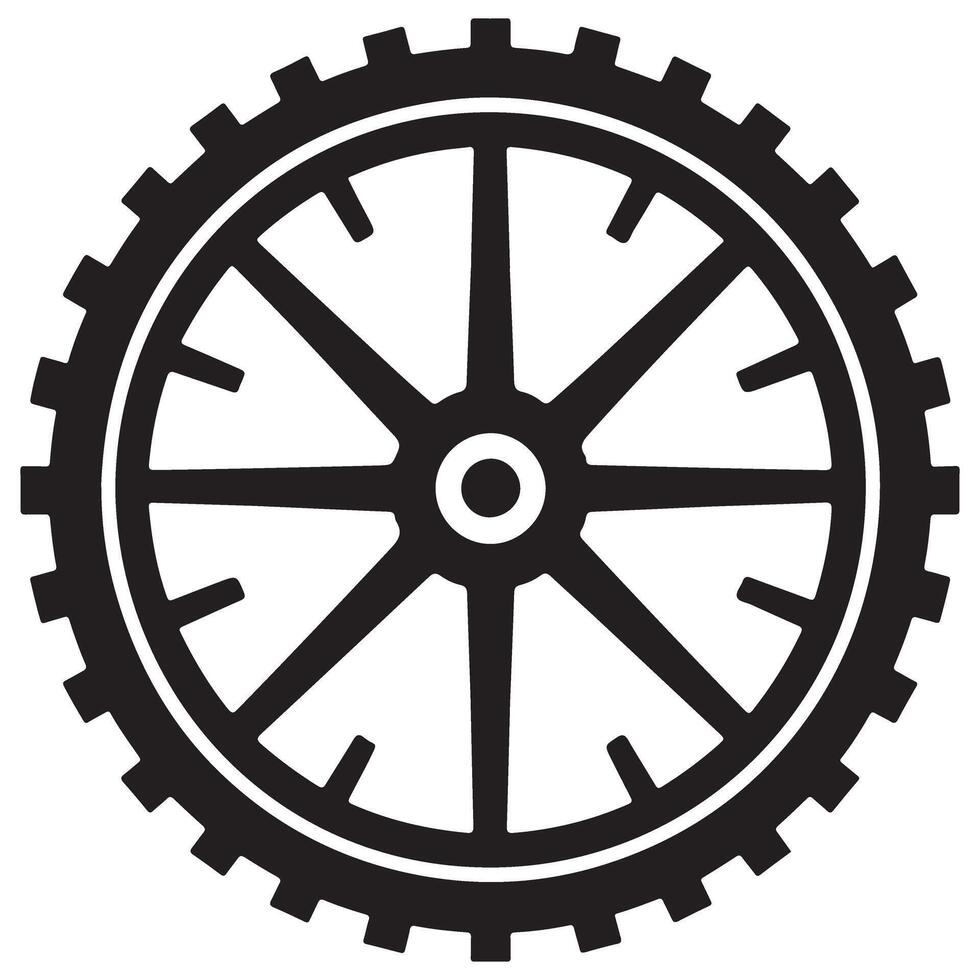 Gear Wheel Cog Mechanism Silhouette for Industrial Engineering Design vector