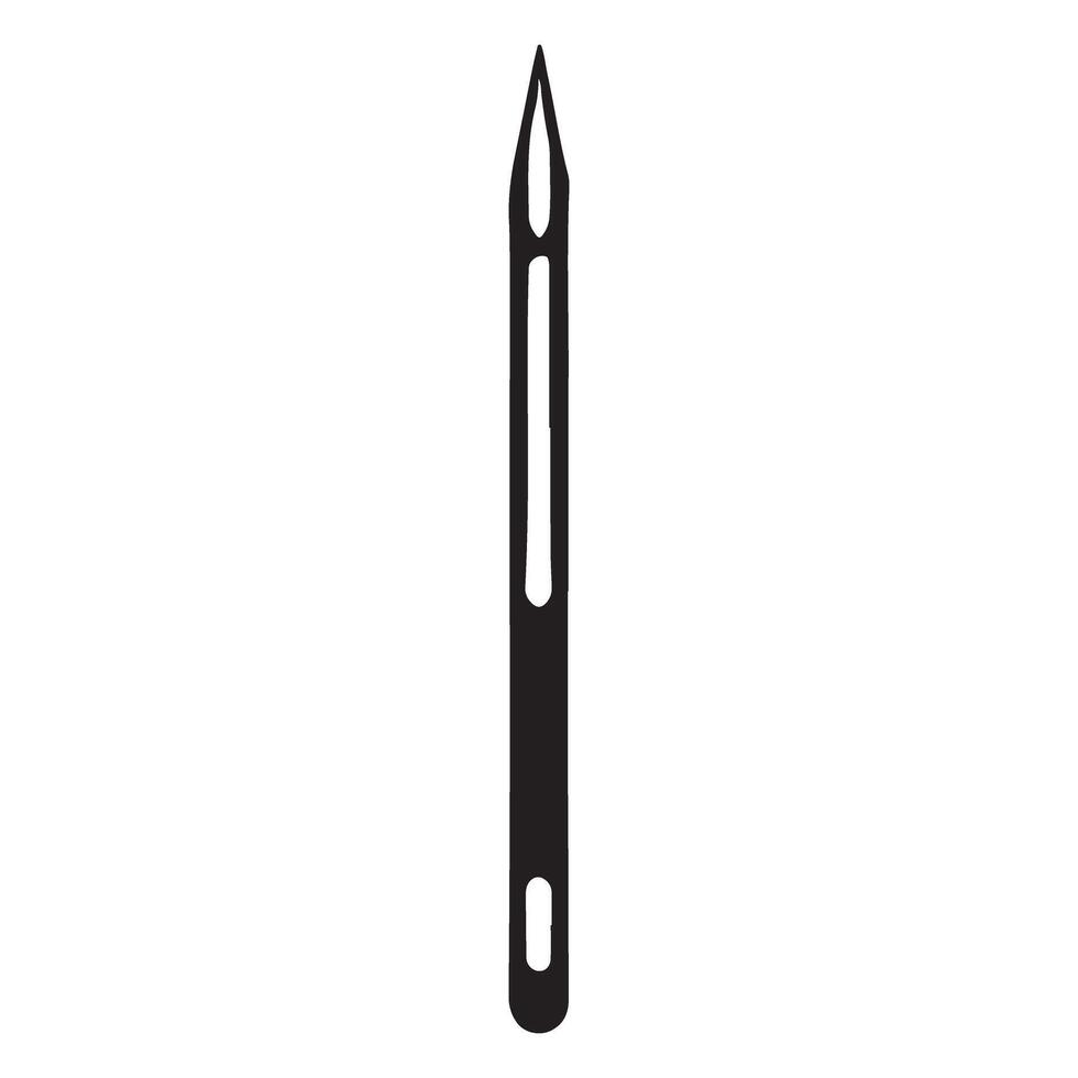 Sewing Needle Silhouette A Sharp And Precise Craft Tool Image vector