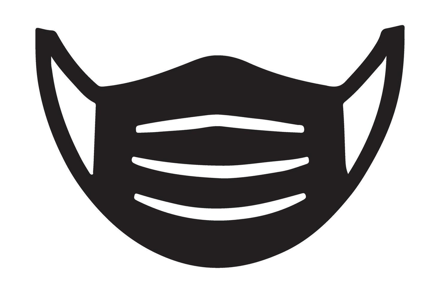 Silhouette Medical Face Mask Protection Graphic Safety Essential vector