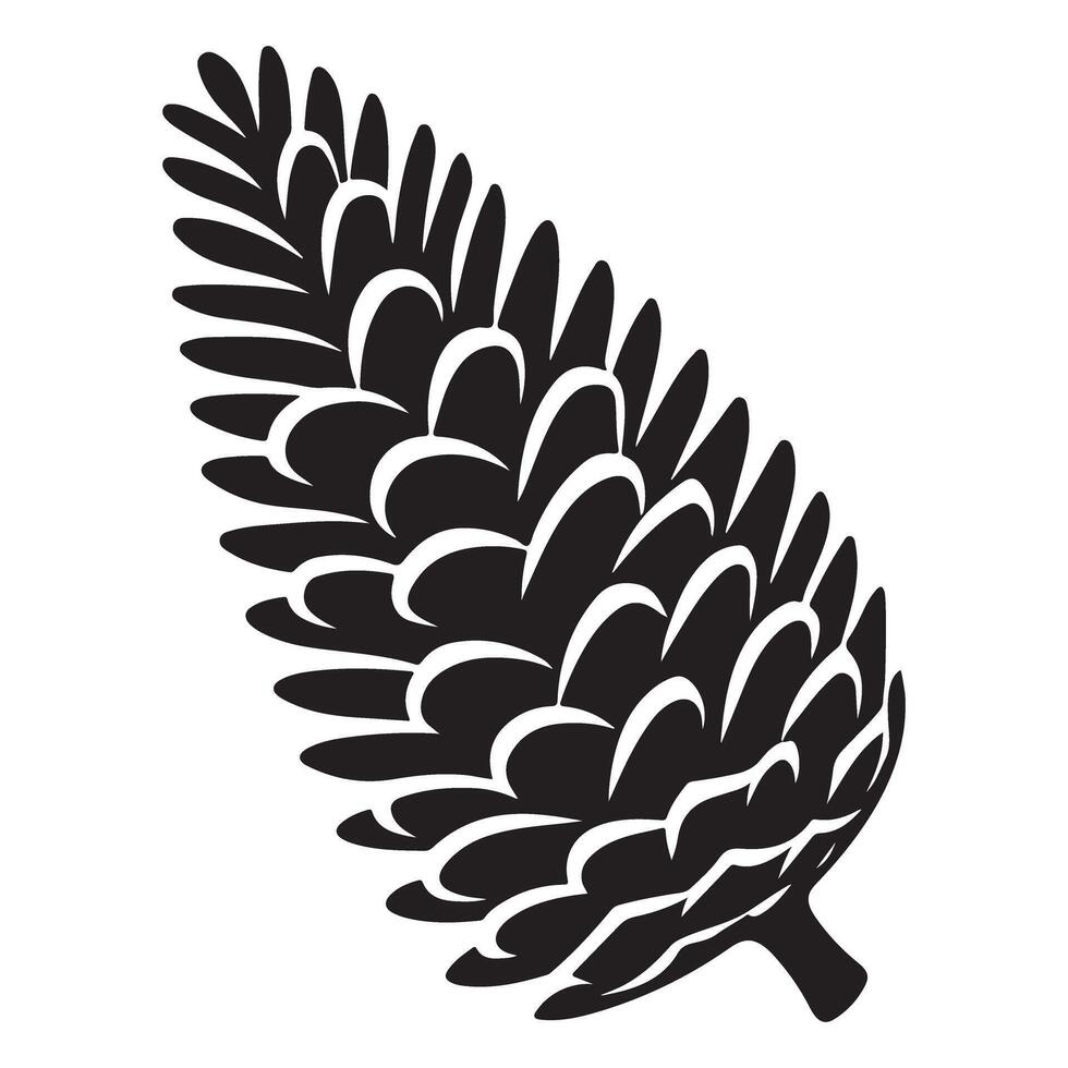 Pine cone illustration isolated black and white graphic design vector