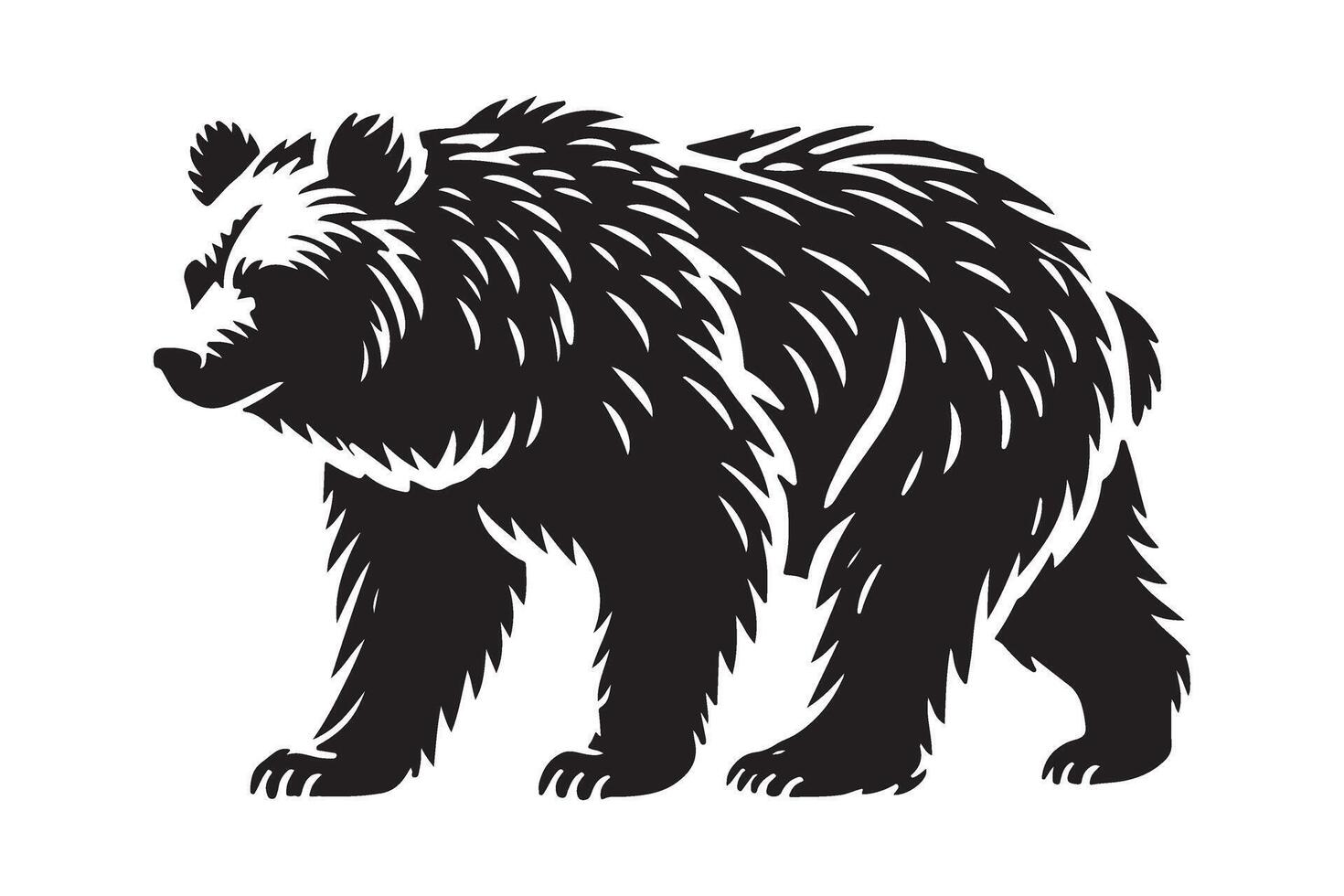 Powerful Bear Silhouette An Emblem of Strength and Wild Nature vector