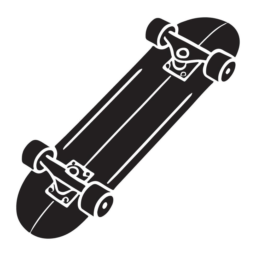 Detailed Skateboard Silhouette Image Perfect for Skateboarding Related Designs vector
