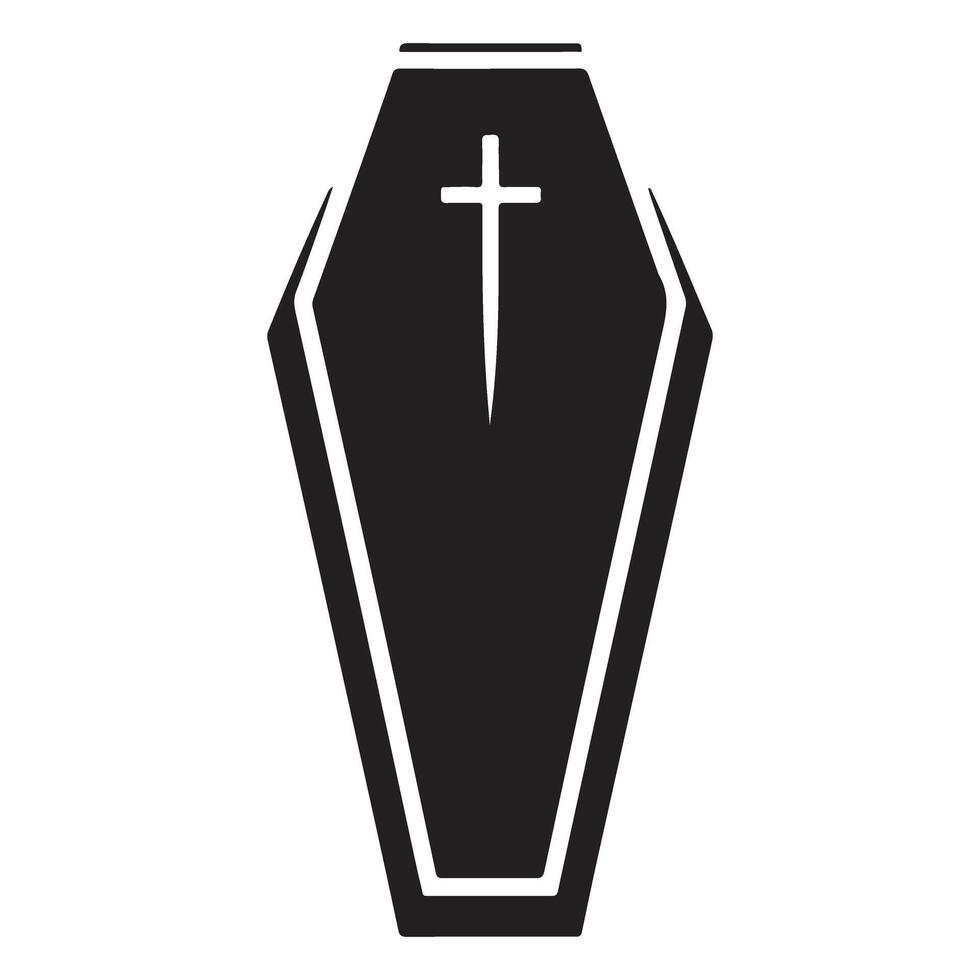 Solid Black Coffin Silhouette Graphic for Dark and Gothic Designs vector